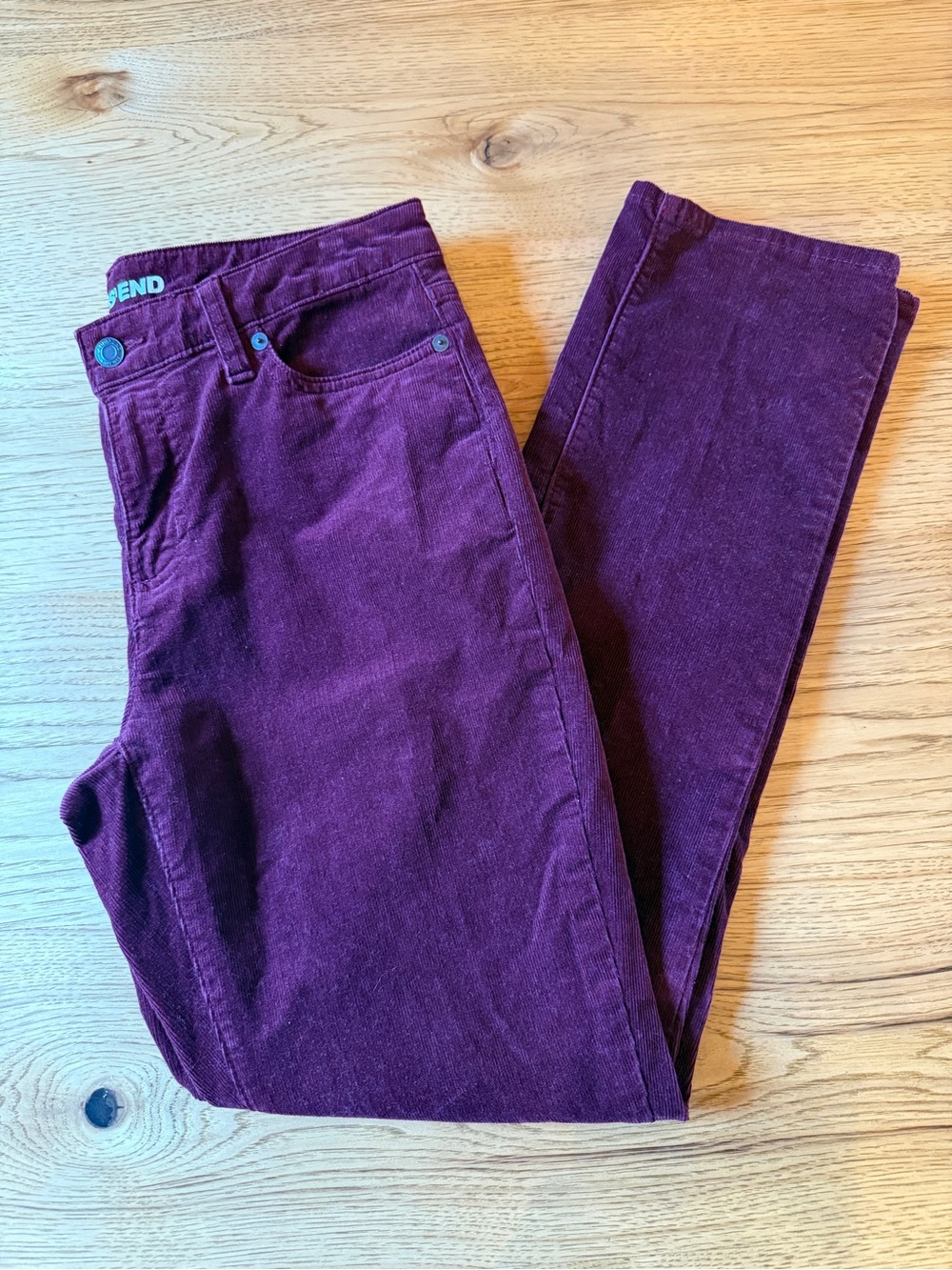 Women’s Burgundy Corduroy Jeans - Trendy Slim Fit
